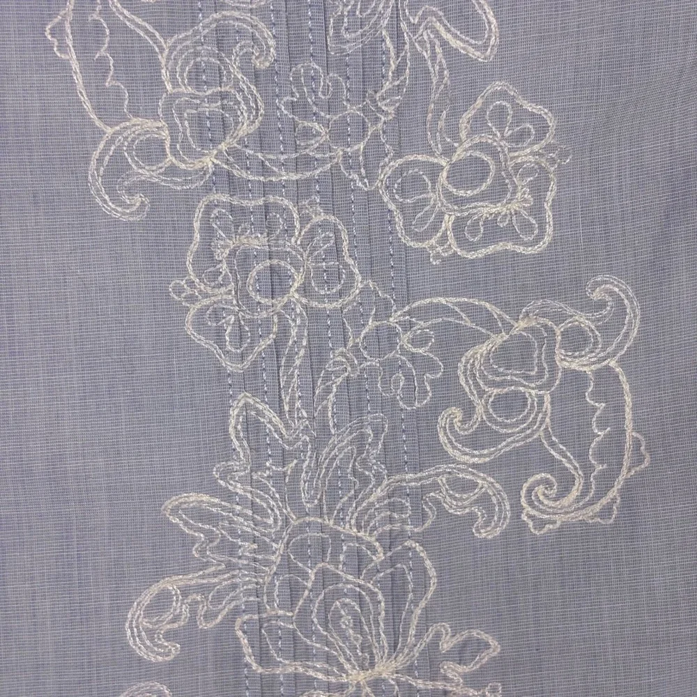 Banana Republic‎ Mens Short Sleeve Button Shirt Blue Floral Embroidery Small